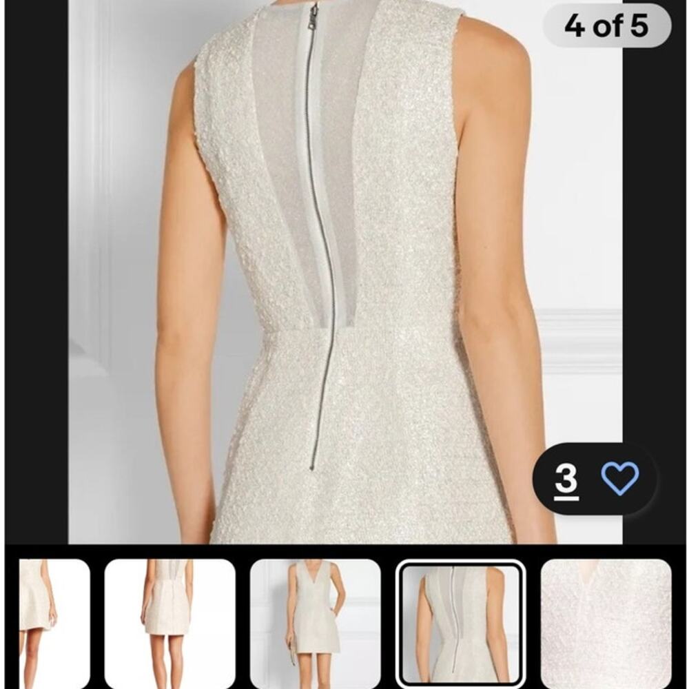 Alice + Olivia Pacey Linen Silk Sleeveless Lantern Dress Cream Lined Pockets 4 - Picture 3 of 14